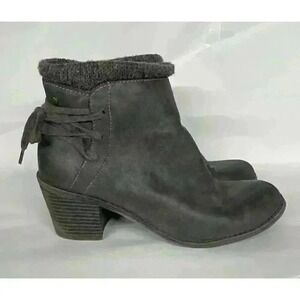 Roxy DAKOTA Gray Vegan Leather Ankle Boots Booties Lace-up Back Womens Size 11‎